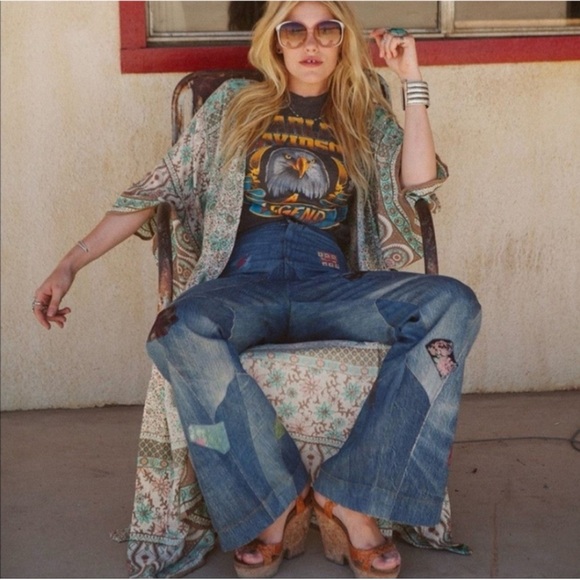 Spell & The Gypsy Original Kimono Sage Blossom Vintage - Picture 2 of 7